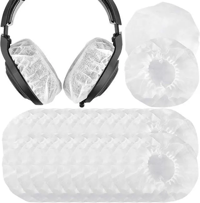 Main image of Geekria 100 Pairs Disposable Headphones Ear Cover for Large Over-Ear Headset Earcup, Stretchable Sanitary Ear Pads Cover, Hygienic Ear Cushion Protector (L/White)