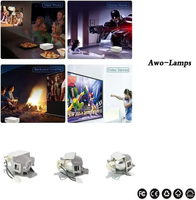 Alt view image 5 of 5 - AWO MC.JFZ11.001 RLC-079 5J.JCA05.001 Premium Replacement Lamp with Housing for ACER H6510BD P1500 and for VIEWSONIC PJD7820HD PJD7822HDL and for BENQ DW843UST DX842UST MW831UST MW843UST MX842UST