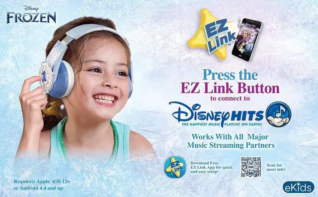 Alt view image 4 of 5 - eKids Disney Frozen Wireless Headphones with Microphone and Aux Cord, Kids Headphones for School, Home, or Travel