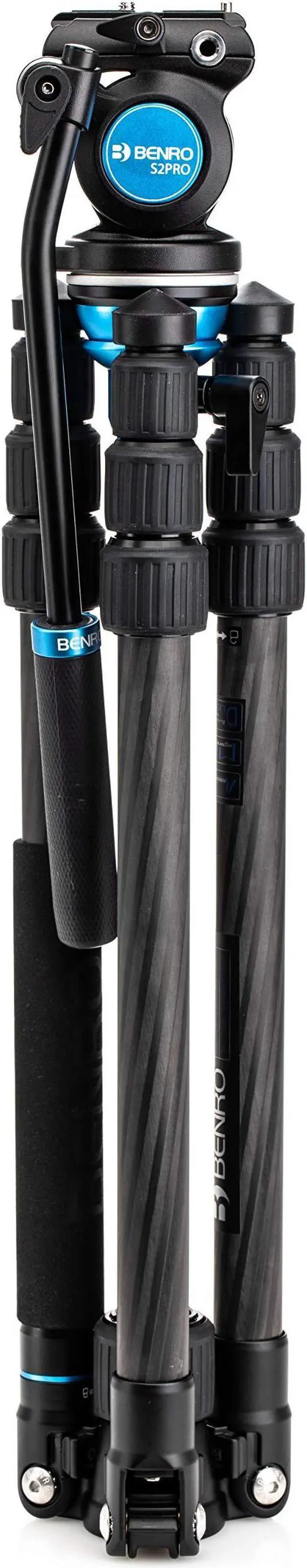 Alt view image 2 of 5 - Benro Aero 2 PRO Carbon Fiber Travel Video Tripod, Twist Leg Locks, Leveling Column and S2PRO Video Head (C1683TS2PRO)