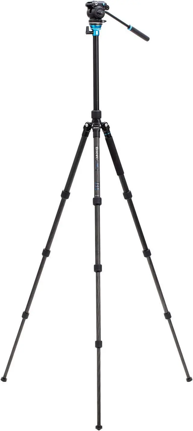 Alt view image 3 of 5 - Benro Aero 2 PRO Carbon Fiber Travel Video Tripod, Twist Leg Locks, Leveling Column and S2PRO Video Head (C1683TS2PRO)