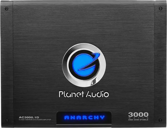 Main image of Planet Audio AC3000.1D Class D Monoblock Car Amplifier - 3000 High Output, 1 Ohm, Low Level Inputs, Low Pass Crossover, Hook Up to Subwoofer for Bass