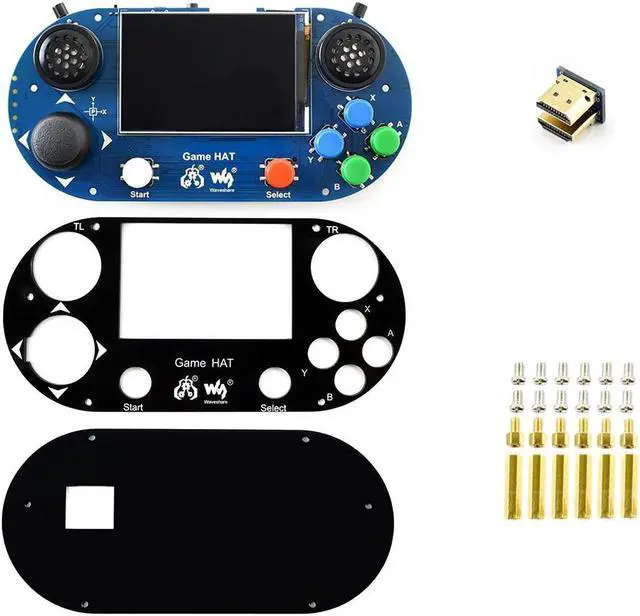 Alt view image 2 of 5 - Waveshare Game HAT Compatible with Raspberry Pi 4B/A+/B+/2B/3B/3B+/Zero W/Zero WH 3.5inch IPS Screen 480x320 Resolution Onboard Speaker and Earphone Jack
