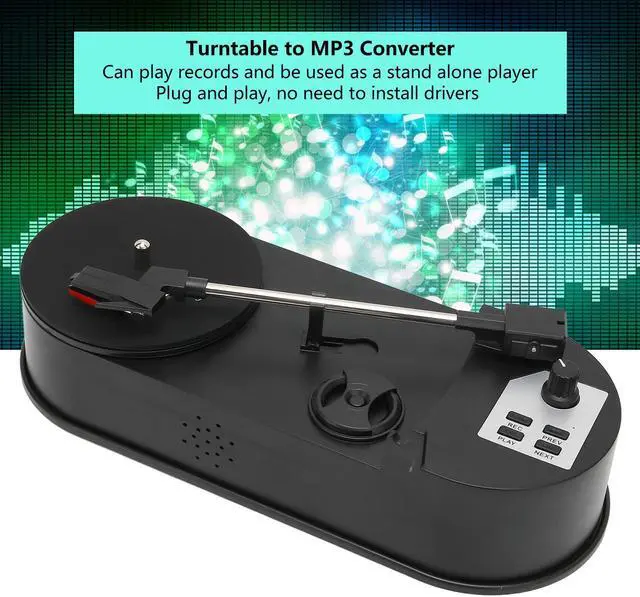 Alt view image 4 of 5 - Estink Turntable to MP3 Converter, Mini Portable Turntable Record Player USB 2.0 Professional Turntable Record Player to MP3 Converter for Music Lovers Outdoor Travel, Support for LP 33/45 PRM