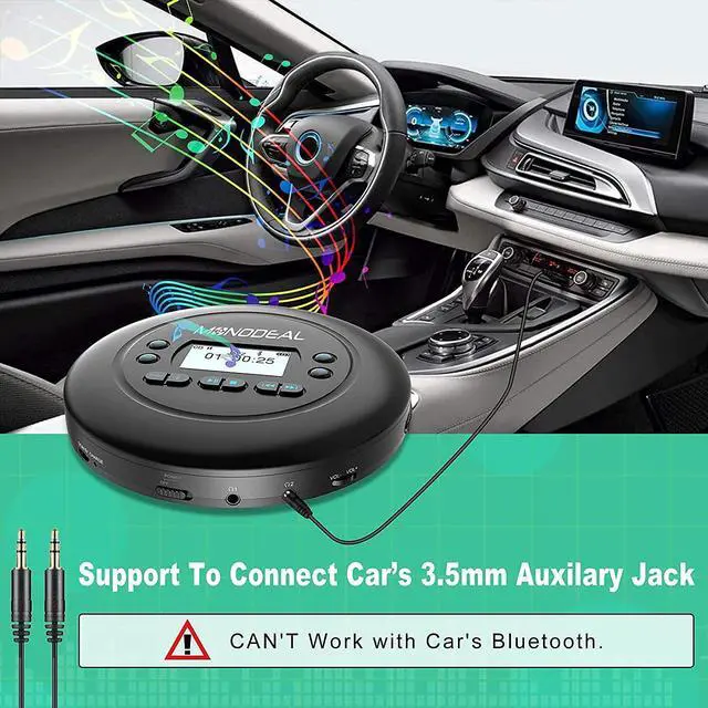 Alt view image 3 of 5 - CD Player Portable, MONODEAL Bluetooth CD Player, Rechargeable Compact Small Player with Headphones for Car and Personal Use