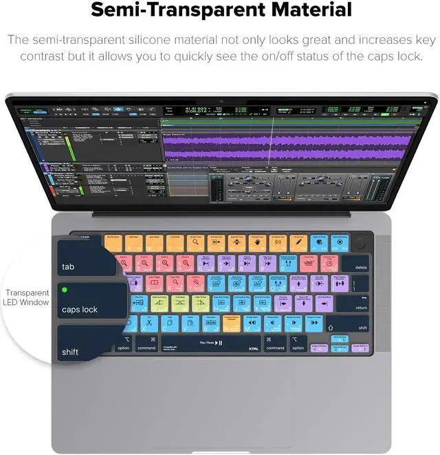 Alt view image 4 of 5 - JCPal Avid Pro Tools Shortcut Guide Keyboard Cover for Apple MacBook Pro 14 inch and MacBook Pro 16 inch (M1-M4 Models) and MacBook Air 13 inch and MacBook Air 15 inch (M2-M4 Models) (US-Layout)