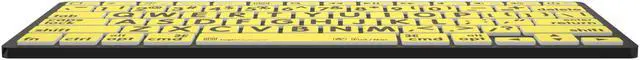 Alt view image 4 of 5 - Logickeyboard BT Wireless with Large Print  for iPad and Mac  Black Letters on Yellow Keys  p/n LKBU-LPBY-BTON-US