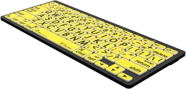 Alt view image 3 of 5 - Logickeyboard BT Wireless with Large Print  for iPad and Mac  Black Letters on Yellow Keys  p/n LKBU-LPBY-BTON-US