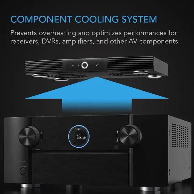 Alt view image 2 of 5 - AC Infinity AIRCOM S7, Quiet Cooling Fan System 12" Top-Exhaust for Receivers, Amps, DVR, AV Cabinet Components