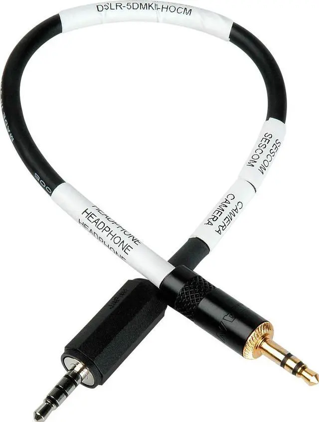 Main image of Sescom DSLR-5DMKII-HOCM 10" Canon 5D Mark II A/V Out Headphone Cable, 3.5mm TRRS/M to TRS/M