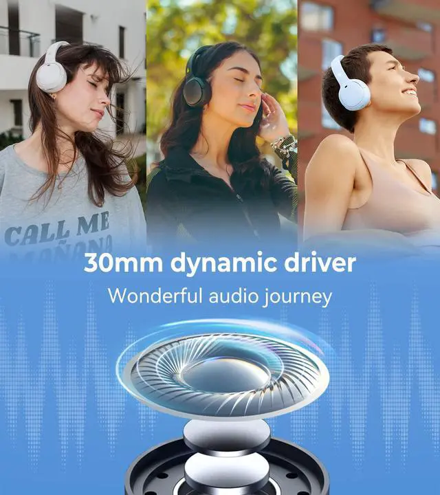 Alt view image 4 of 5 - Edifier WH500 Wireless On-Ear Headphones with Foldable Lightweight Design and Solid Bass, Bluetooth Headset with Microphone, 40H Music Playtime and Custom EQ via App for Home Office Travel (White)