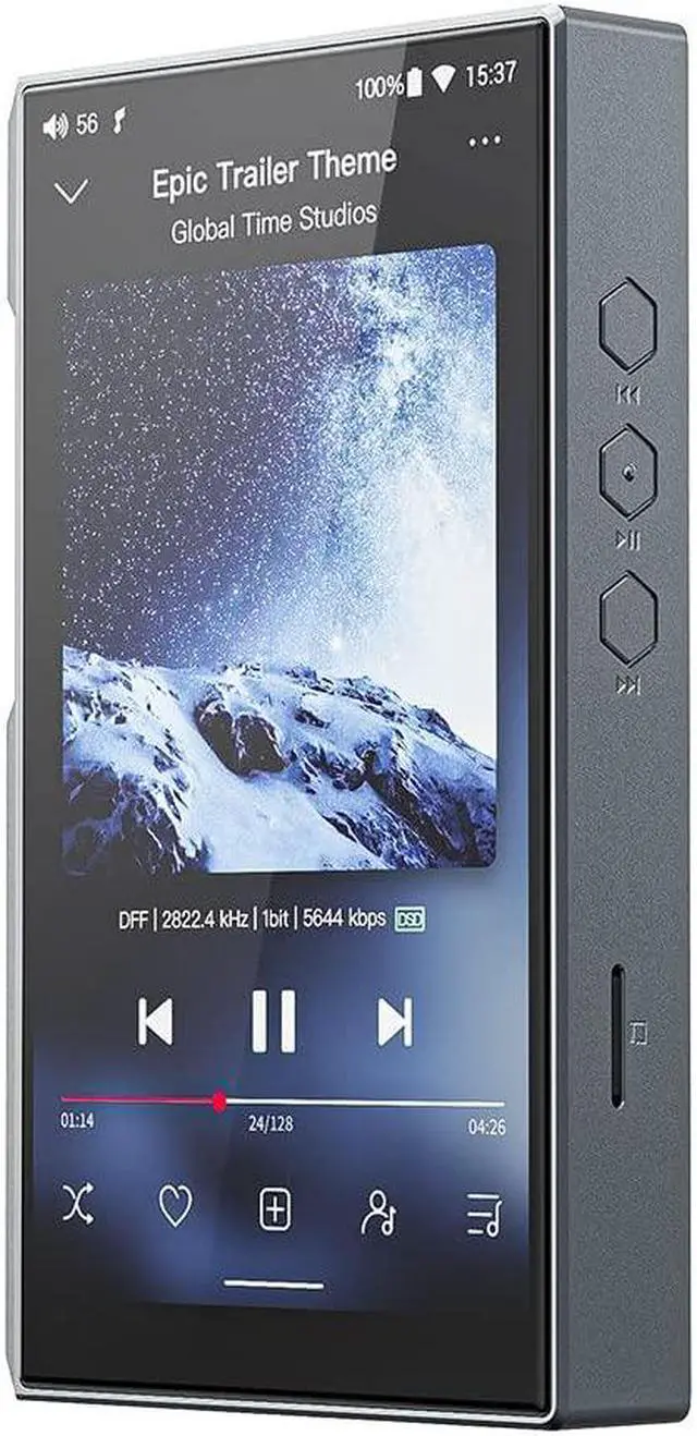 Alt view image 3 of 5 - FiiO M11S Hi-Res MP3 Music Player with Dual ES9038Q2M, Android 10 Snapdragon 660, 5.0inch, Lossless DSD/MQA, Apple Music/Tidal/Amazon Music 4.4mm 2.5mm/3.5mm/4.4mm (Titanium)
