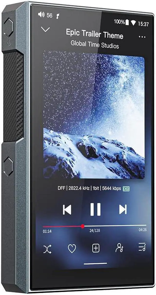 Alt view image 2 of 5 - FiiO M11S Hi-Res MP3 Music Player with Dual ES9038Q2M, Android 10 Snapdragon 660, 5.0inch, Lossless DSD/MQA, Apple Music/Tidal/Amazon Music 4.4mm 2.5mm/3.5mm/4.4mm (Titanium)