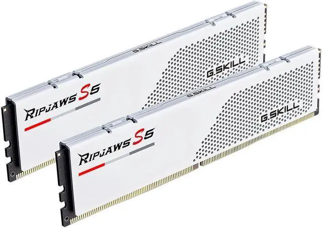 Alt view image 2 of 4 - G.SKILL Ripjaws S5 Series (Intel XMP 3.0) DDR5 RAM 48GB (2x24GB) 5200MT/s CL40-40-40-83 1.10V Desktop Computer Memory UDIMM - Matte White (F5-5200J4040A24GX2-RS5W)