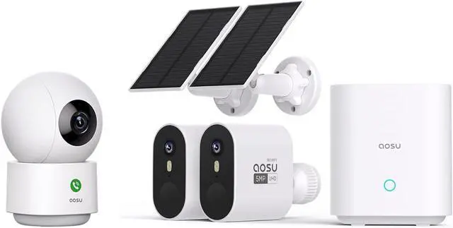 Main image of AOSU 5MP SolarCam Max System 2-Cam-Kit + 2K Indoor Camera