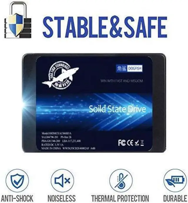 Alt view image 3 of 5 - Dogfish 2.5" SATA III 6Gb/s SSD - 250GB High Performance Internal Solid State Drive for Desktop & Laptop