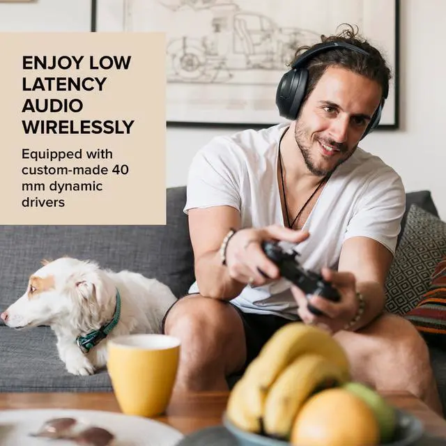 Alt view image 2 of 5 - Creative Zen Hybrid 2 Wireless Over-Ear Headphones, Up to 67 Hours (ANC Off), Hybrid Active Noise Cancellation, Ambient Mode (Cream)