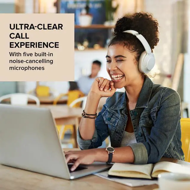 Alt view image 5 of 5 - Creative Zen Hybrid 2 Wireless Over-Ear Headphones, Up to 67 Hours (ANC Off), Hybrid Active Noise Cancellation, Ambient Mode (Cream)