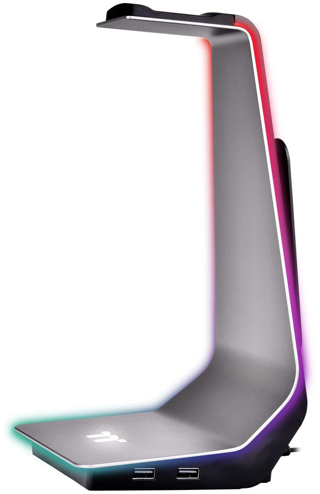Main image of Thermaltake Argent HS1 RGB Gaming Headset Stand with 3.5mm AUX and 2 USB Ports, Aluminum Headphone Holder Hanger Rack, sync Lighting Effects TT RGB Plus Products. GEA-HS1-THSSIL-01