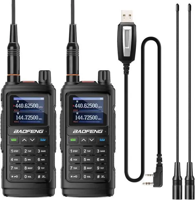 Main image of BAOFENG UV-17R Two Way Radio, Dual Band 144-148/420-450Mhz Handheld Ham Radio with Standard Antenna & High Gain Long Antenna, 1800mAh Li-ion Battery, 999 Channels, Manual DTMF, Support CHIRP (2 Pack)