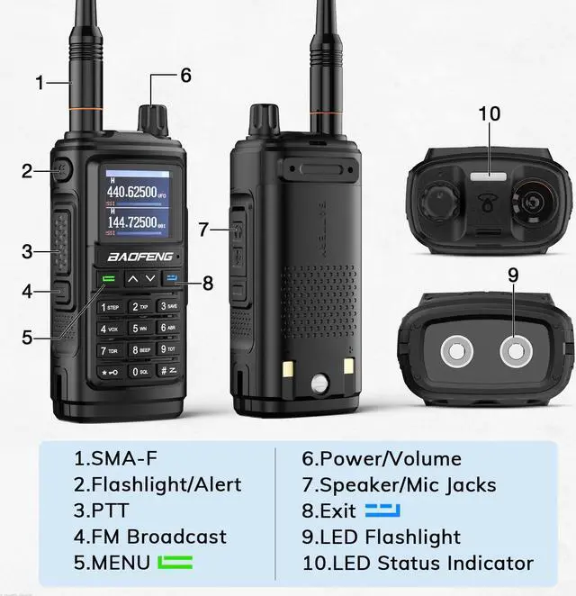 Alt view image 3 of 5 - BAOFENG UV-17R Two Way Radio, Dual Band 144-148/420-450Mhz Handheld Ham Radio with Standard Antenna & High Gain Long Antenna, 1800mAh Li-ion Battery, 999 Channels, Manual DTMF, Support CHIRP (2 Pack)