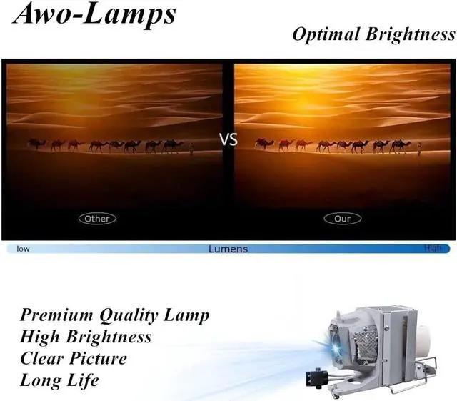 Alt view image 4 of 5 - AWO Original UHP240W Lamp Bulb for BL-FP240E / SP.78V01GC01 with Housing for OPTOMA UHD300X UHD40 UHD400X UHD50 UHD51 UHD51/A UHD51A UHD550X UHD60 UHD65 Projectors