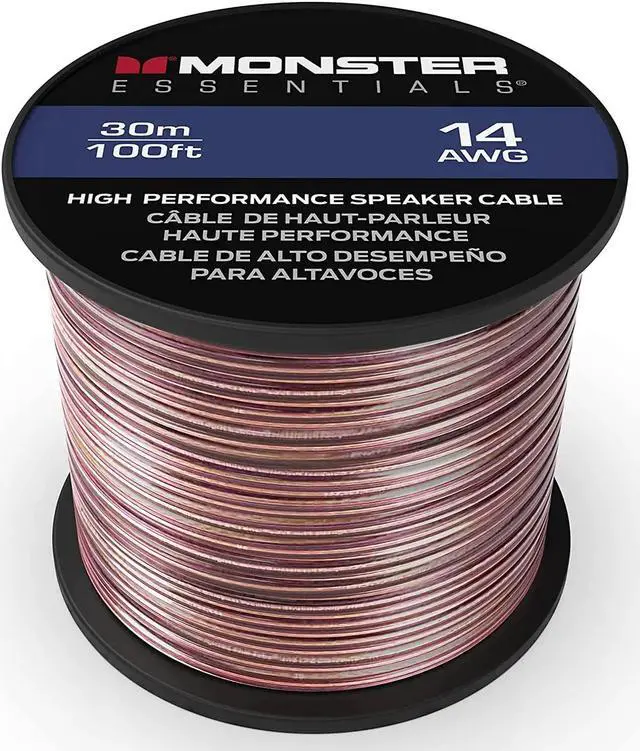 Main image of Monster XP Copper Clad Aluminum (CCA) Speaker Wire 14 Gauge Cable 100 FT Spool - Ideal for Home Cinema Cables and Car Audio Cable