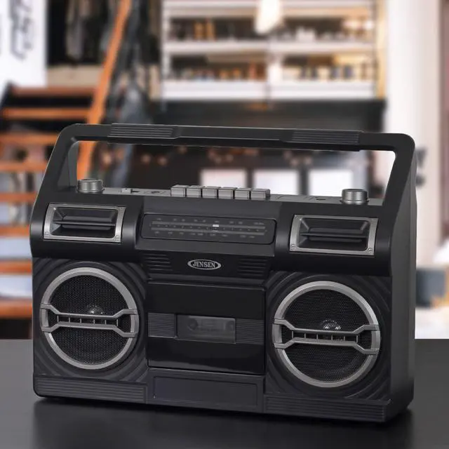 Alt view image 5 of 5 - Jensen MCR-500 Portable AM/FM Radio with Cassette Player/Recorder and Built-in Speaker