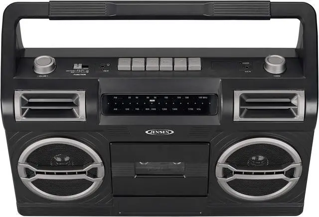 Alt view image 3 of 5 - Jensen MCR-500 Portable AM/FM Radio with Cassette Player/Recorder and Built-in Speaker