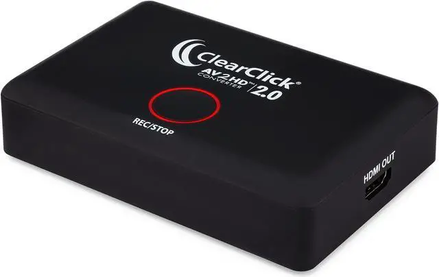 Alt view image 3 of 5 - ClearClick AV to HD Converter & Recorder 2.0 (Second Generation) - AV RCA to HDMI Adapter to Convert & Record Video - for VCR, VHS, DVD, Camcorder, Hi8, Gaming to TV