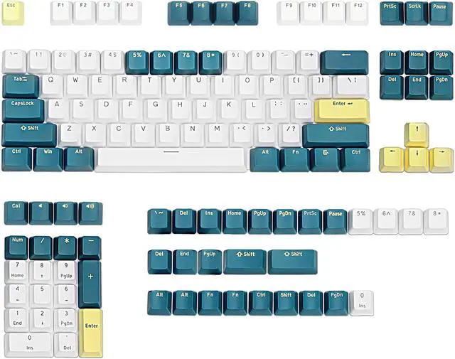 Main image of Happy Balls PBT Doubleshot Keycaps OEM Profile Custom Cherry MX Keyset for 61 63 64 66 68 84 87 96 100 104 108 MX Switches Mechanical Keyboards(Merlin Keyset)