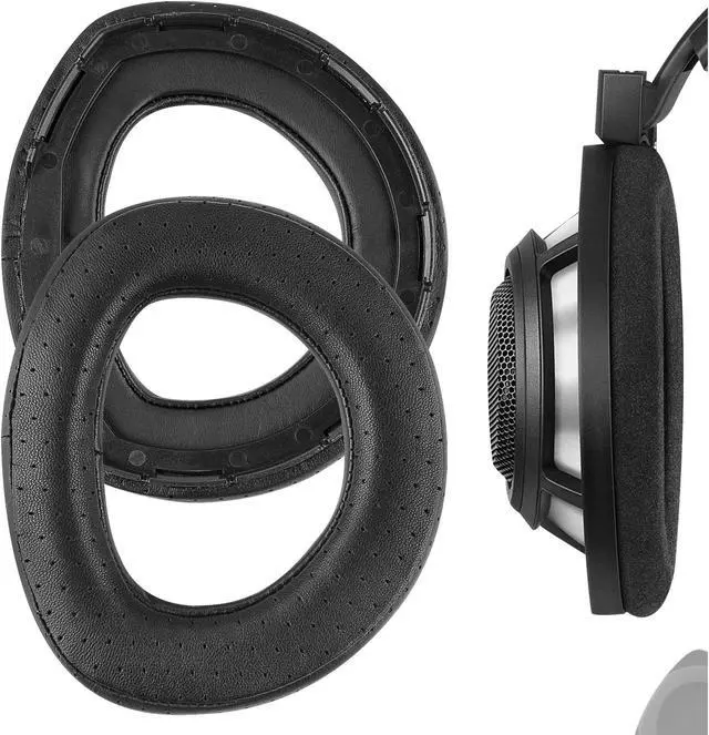 Main image of Geekria Elite Perforated Sheepskin Replacement Ear Pads Compatible with Sennheiser HD800 Headphones, Ear Cushions, Repair Parts (Black)