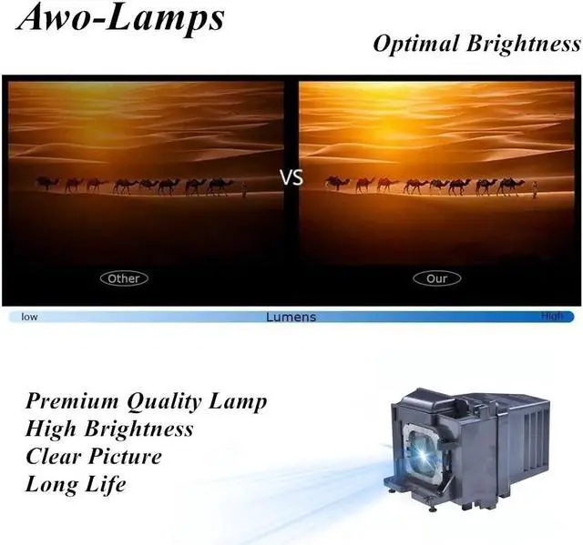 Alt view image 4 of 5 - AWO Original NSHA230W Lamp Bulb for LMP-H230 with Housing Fit for Sony VPL-VW350ES,VPL-VW300ES,VPL-VW67ES Projectors