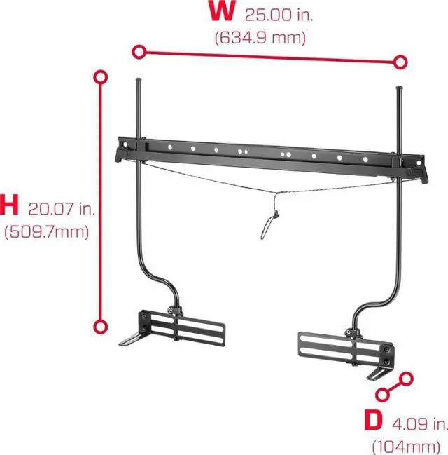 Alt view image 4 of 5 - Rocketfish Universal Soundbar Mounting System - Black Soundbar Holder Compatible with 70" to 90" TVs - Adjustable Soundbar Bracket Mounting System - Durable Speaker Holder for Wall