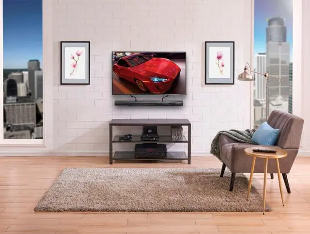 Alt view image 3 of 5 - Rocketfish Universal Soundbar Mounting System - Black Soundbar Holder Compatible with 70" to 90" TVs - Adjustable Soundbar Bracket Mounting System - Durable Speaker Holder for Wall