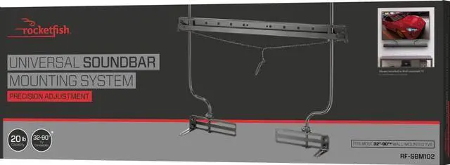 Alt view image 5 of 5 - Rocketfish Universal Soundbar Mounting System - Black Soundbar Holder Compatible with 70" to 90" TVs - Adjustable Soundbar Bracket Mounting System - Durable Speaker Holder for Wall