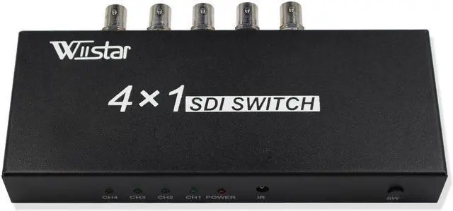 Alt view image 2 of 5 - Wiistar 4x1 SDI Switcher with ReClock Technology, Supports SD, HD, 3G SDI up to 1320 Ft (4 Inputs, 1 Output)