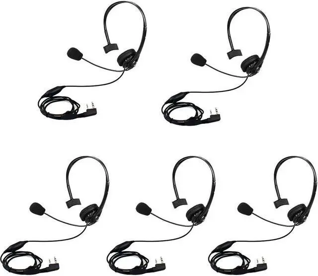 Main image of Retevis Overhead Walkie Talkie Headset with Boom Mic, 2 Pin, for RT22 RT68 RT21 H-777 RT86 RT19 RB26 RB45, Compatible with Kenwood Arcshell Walkie-Talkie, Two Way Radio Headset(5 Pack)