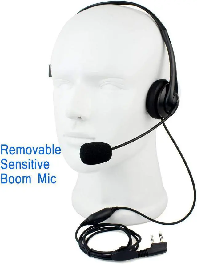 Alt view image 2 of 5 - Retevis Overhead Walkie Talkie Headset with Boom Mic, 2 Pin, for RT22 RT68 RT21 H-777 RT86 RT19 RB26 RB45, Compatible with Kenwood Arcshell Walkie-Talkie, Two Way Radio Headset(5 Pack)