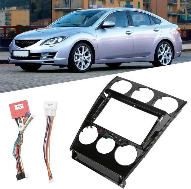 Alt view image 2 of 5 - Qiilu Inner Accessories Center Console Dashboard Control Panel Cover Trim Double DIN Dash Kit for Android Navigation Panel Frame Replacement for Mazda 6 20042016 9in
