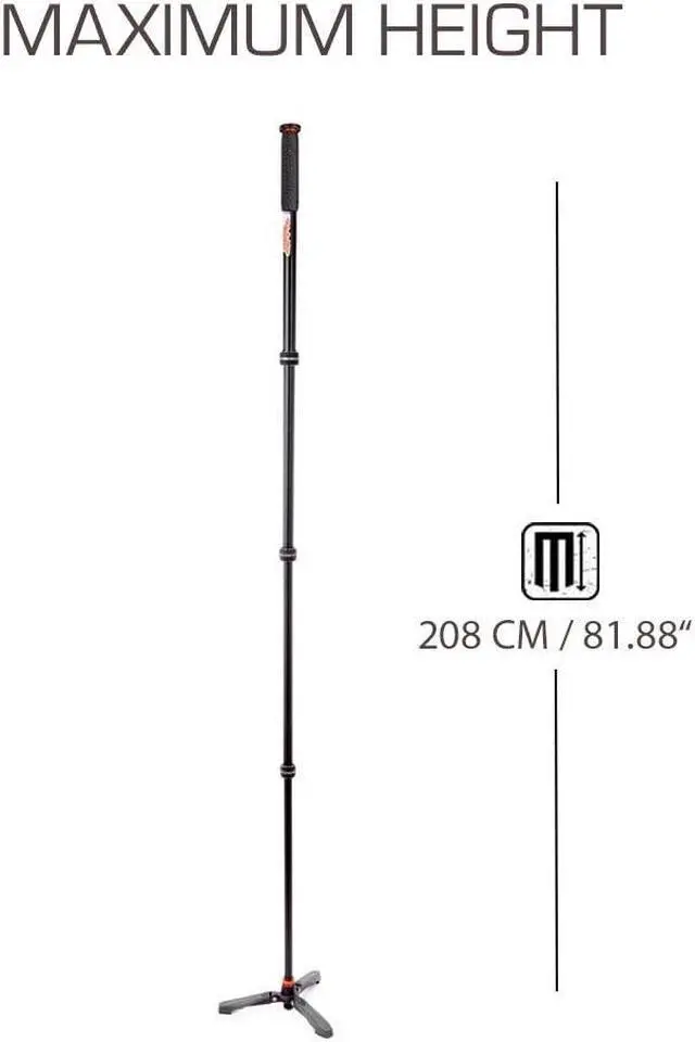 Alt view image 2 of 5 - 3 Legged Thing Punks Trent 2.0 Monopod with Docz2 Foot Spreader Kit - Lightweight Magnesium Alloy Camera Monopod with Multiple Uses for Heavy Equipment (TRENTKITGREY2.0)