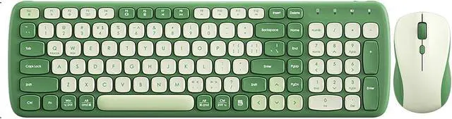 Main image of 2.4G Wireless Keyboard Mouse Combo, USB Plug and Play,Multimedia, Ergonomic Thin Design Computer Soft Typing Keyboard with Mice Set (Green)