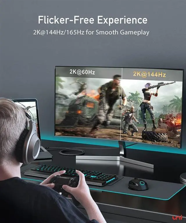 Alt view image 4 of 5 - uni USB C to Displayport Cable 4K 60HZ, 6ft - 2 Pack, Sturdy Aluminum USB Type-C to DisplayPort Cable [Thunderbolt 3/4 Compatible] for MacBook Pro/Air, Chromebook