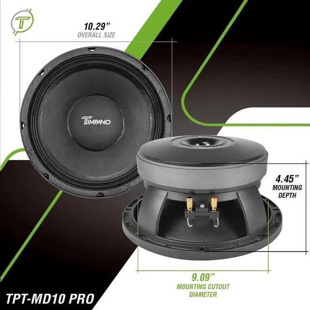 Alt view image 4 of 5 - Timpano TPT-MD10 PRO 10" Midrange Speaker, 1000 Watts, 8 Ohm Loudspeaker 10 Inch Mid Range for Pro Car Audio (Single)