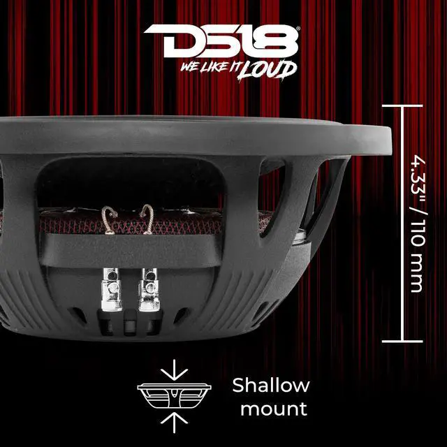 Alt view image 3 of 5 - DS18 IXS12.4S Shallow Car Subwoofer - 12" 1600W MAX Power, 800W RMS, Single Voice Coil, 4 Ohms Impedance (1 Speaker)