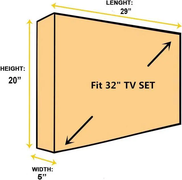 Alt view image 5 of 5 - acoveritt Outdoor 32" TV Set Cover,Scratch Resistant Liner Protect LED Screen Best-Compatible with Standard Mounts and Stands (Tan)