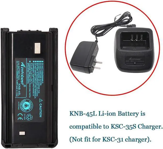 Alt view image 2 of 5 - Aimtobest KNB-45 KNB-45L 2000mAh Li-ion Battery Compatible for TK-3312 TK-2200 TK-2207 TK-2312 TK-3200 TK-3207 TK-2202L TK-2212 TK-3212 TK-3300 TK-3302 Radio KNB-29N KNB-53N KNB-69L