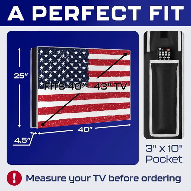 Alt view image 2 of 5 - Outdoor TV Cover 43 Inch Weatherproof and Waterproof TV Covers | Outdoor TV Enclosure | Smart Shield TV Screen Protector for Outside TV | Cover for Moving | TV Display Protectors