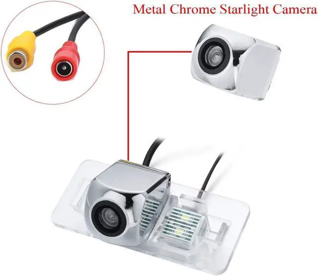 Alt view image 2 of 5 - aSATAH Chrome Starlight Car Rear View Camera for BMW 3 E46 E90 E91 E92 5 E39 E60 E61 X5 E53 E70 & Vehicle Camera's Waterproof and Shockproof Reversing Backup Camera (Chrome Starlight Camera)