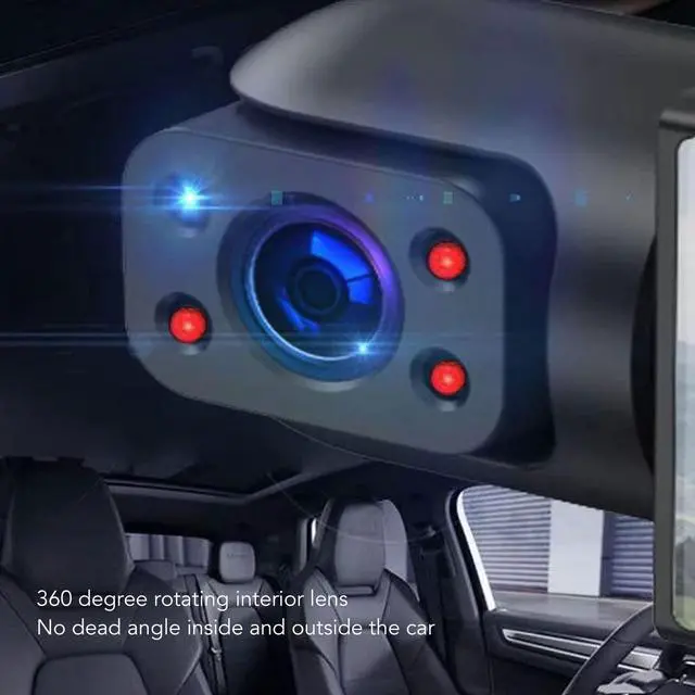 Alt view image 3 of 5 - 3.16" Car Driving Recorder, Dual Cam, Front & Rear Recording Dashboard Camera HD Car Parking Monitor